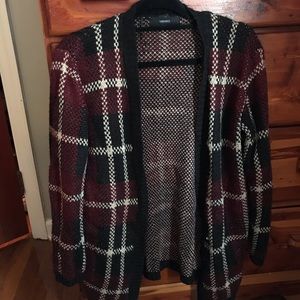 plaid cardigan
